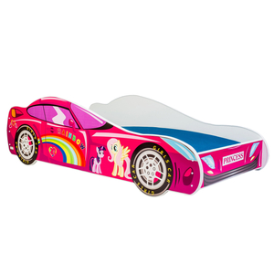 Gyermekágy Pink Car 160x80 matraccal és kerettel