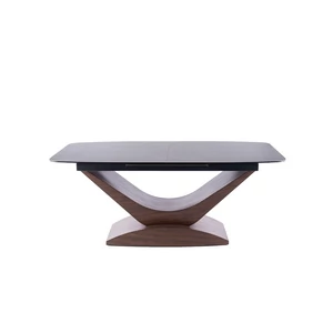 Dolce ceramic étkező asztal szürke márvány/ dió 180(240)X95