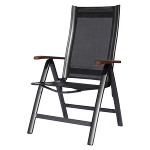 ASS COMFORT összecsukható, exkluzív fém kerti szék - antracit/fekete
