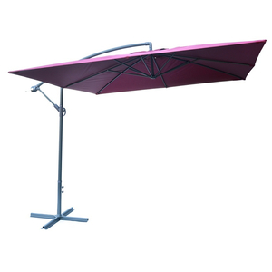 Függő napernyő, hajtókarral - bordó - 270 x 270 cm
