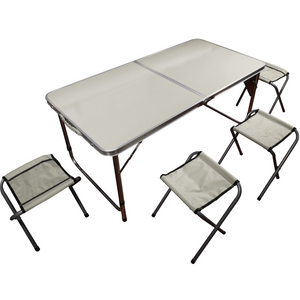 Összecsukható kemping bútor garnitúra, 1 x asztal + 4 x szék