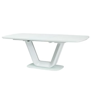 BAL-Armani bővíthető asztal matt fehér MDF/üveg 140-200X90