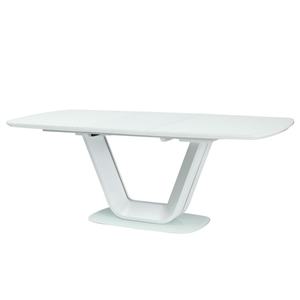 BAL-Armani bővíthető asztal matt fehér MDF/üveg 140-200X90