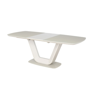 BAL-Armani bővíthető asztal matt krém MDF/üveg 160-220x91