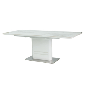 BAL-Cartier bővíthető asztal lakk fehér MDF + fém láb 160-210x90