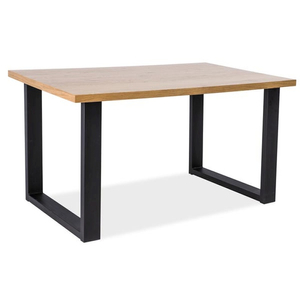 BAL-Umberto asztal (120x80) tölgy furnér/fekete fém láb