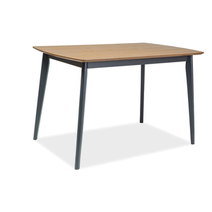 BAL-Vitro asztal MDF+tölgy furnér/grafit fa lábazat (120X75)