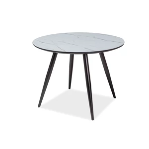 BAL-Ideal körasztal MDF+üveg/fekete fém láb (100X100)