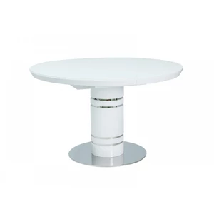 Stratos bővíthető körasztal lakk fehér MDF (120-160x120)