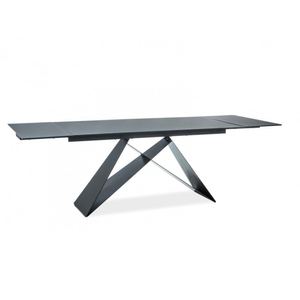 Westin II asztal 160-240X90 keramia hatású üveg/fekete fém láb
