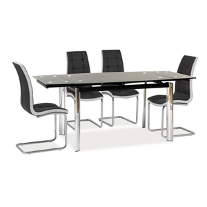 BAL-GD-020 bővíthető asztal króm, fekete, 120-180x76x80