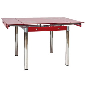 BAL-GD-082 bővíthető asztal króm/piros 80-131x75x80