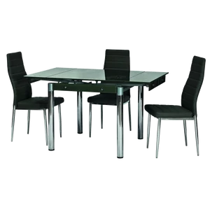 BAL-GD-082 bővíthető asztal króm/fekete 80-131x75x80