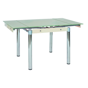 BAL-GD-018 bővíthető asztal króm/fekete üveg asztallap 110-170x75x74