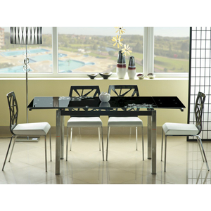 BAL-GD-017 bővíthető asztal króm/fekete 110-170x75x74