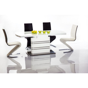 BAL-Gucci bővíthető asztal (140-200x85) fehér asztallap/lakk fehér láb