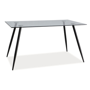 BAL-Nino asztal üveg asztallap/fekete fém láb
