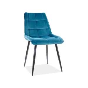 Chic Velvet étkező szék fekete láb/ türkiz bluvel 85