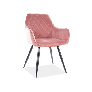 Linea Velvet étkező szék fekete láb/ antik rózsaszín bluvel 52