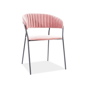 Lira B Velvet étkező szék fekete láb/ antik rózsaszín tap.151