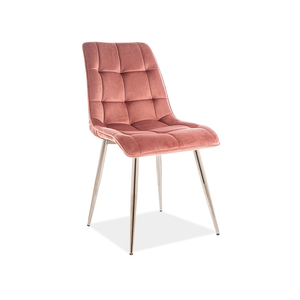 Chic Velvet étkező szék króm láb/ antik rózsaszín bluvel 52