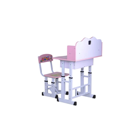 Fémvázas pink gyerek íróasztal szett