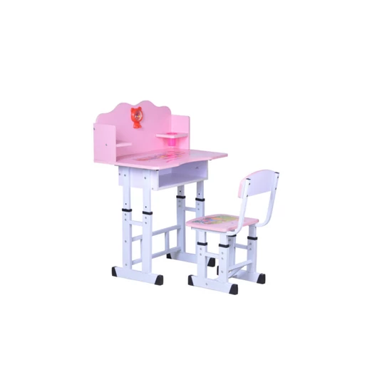Fémvázas pink gyerek íróasztal szett