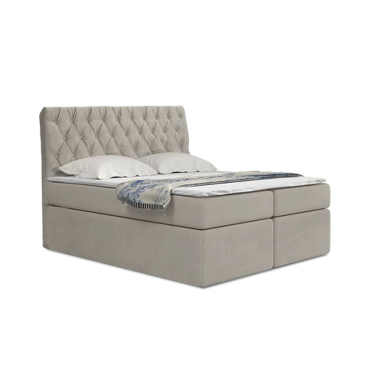 Trevor világos bézsesszürke boxspring ágy