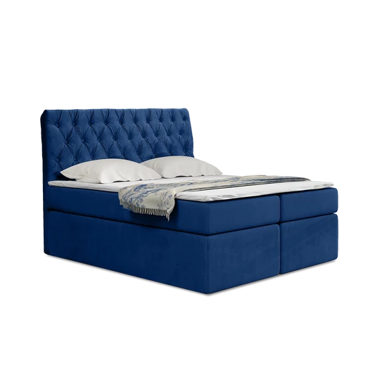 Trevor sötétkék boxspring ágy