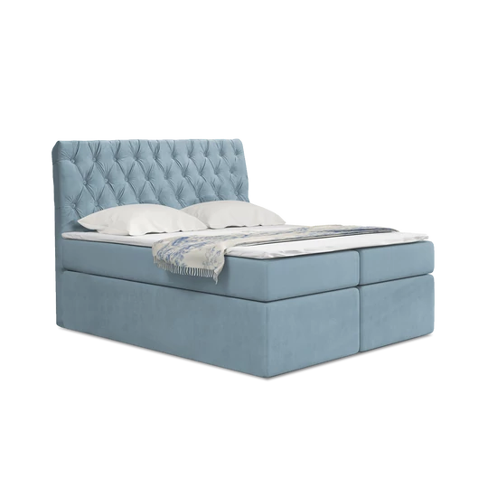 Trevor világoskék boxspring ágy