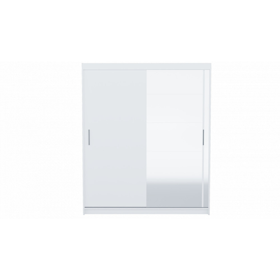 NID-Ferro 180 szekrény, tolóajtós gardróbszekrény, tükörrel, fehér
