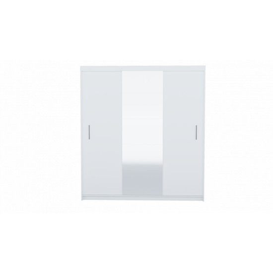 NID-Ferro 235 ruhásszekrény akasztós és polcos résszel, matt fehér