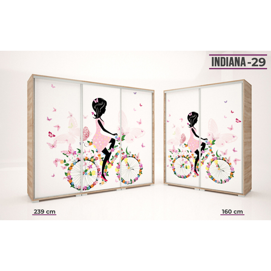 Indiana-29 rózsaszín bicikli 239es tolóajtós gardróbszekrény