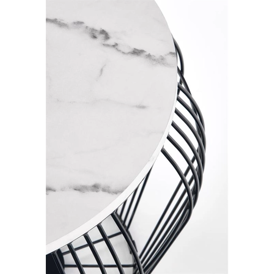 HLM-ADRIANNA dohányzóasztal fehér márvány-fekete