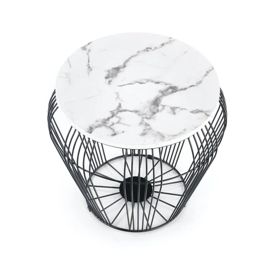 HLM-ADRIANNA dohányzóasztal fehér márvány-fekete