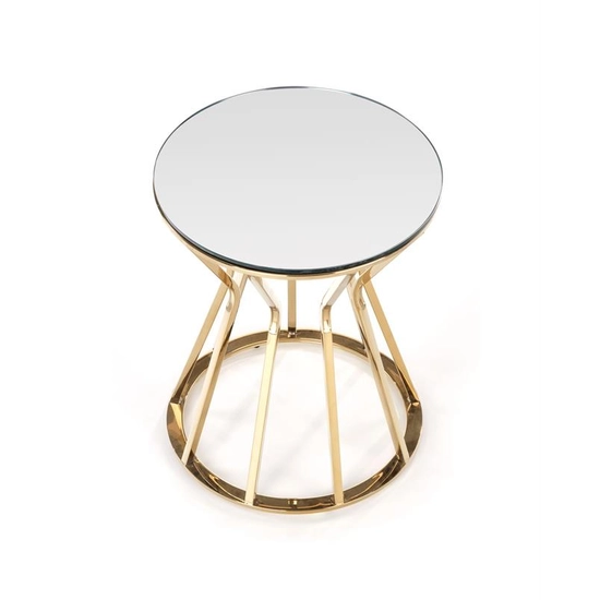 HLM-AFINA S dohányzóasztal, tükör asztallap-arany keret