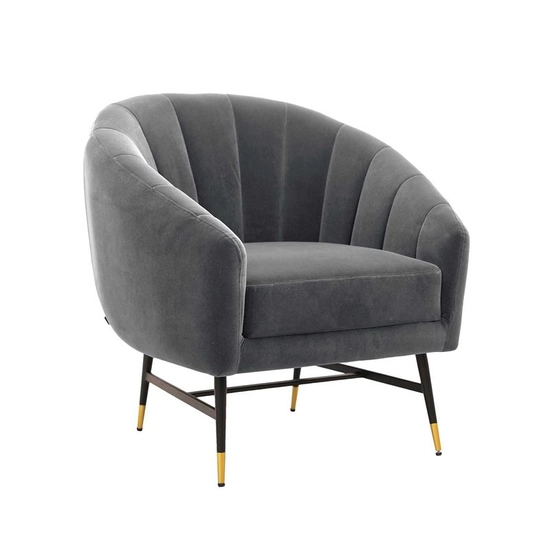 HLM-BRITNEY design fotel, szürke-fekete-arany