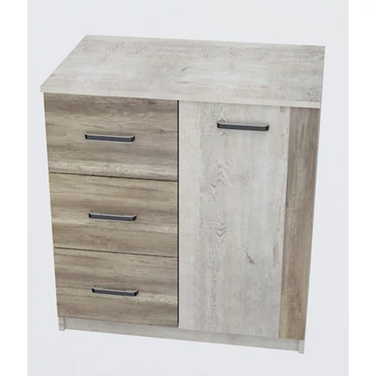 Zénó komód 80cm bobfenyő-konyaktölgy
