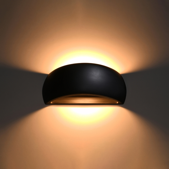 SOL-Fali lámpa kerámia PONTIUS fekete