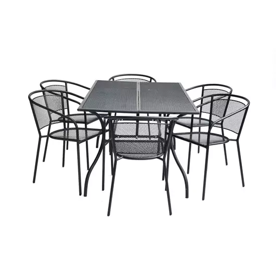 ZWMT-83 fém kerti asztal, 150 x 90 x 72 cm - fekete