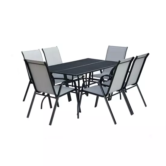 ZWMT-83 fém kerti asztal, 150 x 90 x 72 cm - fekete