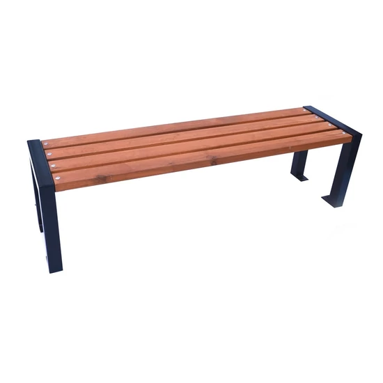 OPOLÁNKY fenyőfáből készült, fém szerkezetű kerti pad, 162 cm