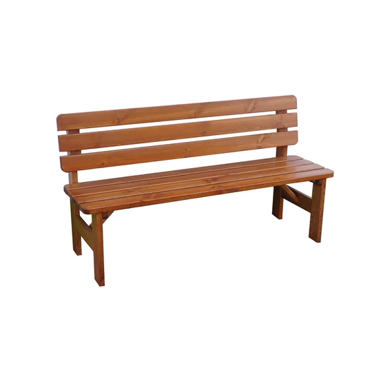 VIKING fenyőfából készült lakkozott kerti pad 150 cm - barna