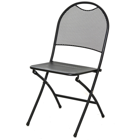 ZWMC-44 fém kerti összecsukható szék, 58 x 45 x 83 cm - fekete