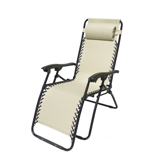 OXFORD fém összecsukható kerti/kemping/napozó szék - bézs