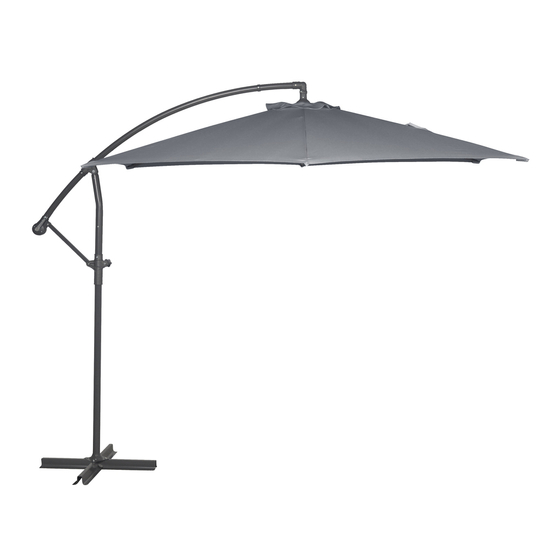 FREE POLE függő napernyő, hajtókarral - grafit - ø 300 cm