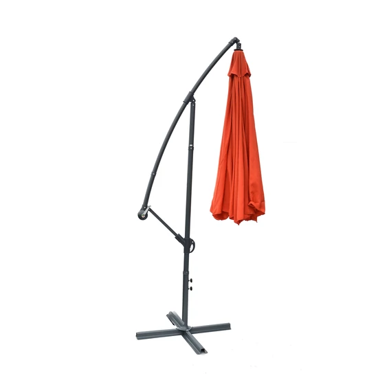 Függő napernyő hajtókarral, terrakotta - ø 300 cm
