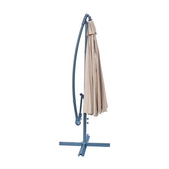 Függő napernyő hajtókarral, bézs - ø 300 cm - vízálló 