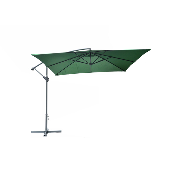 Függő napernyő, hajtókarral - zöld - 270 x 270 cm - vízálló