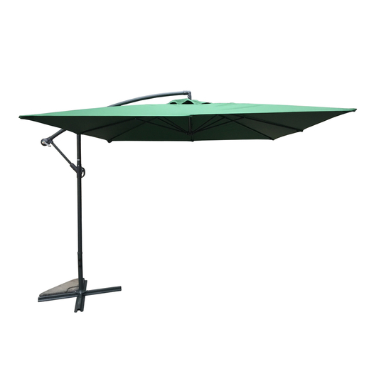 Függő napernyő, hajtókarral - zöld - 270 x 270 cm - vízálló